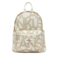 Plecaki - Plecak Calvin Klein Jeans Backpack Logo Aop IU0IU00693 Beżowy - miniaturka - grafika 1