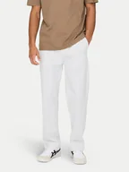 Spodnie męskie - Only & Sons Spodnie materiałowe Sinus 22028267 Biały Loose Fit - miniaturka - grafika 1
