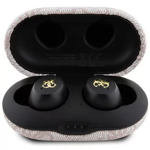Guess słuchawki Bluetooth GUTWSP4EGP TWS + stacja dokująca ENC różowy/pink 4G Metal - Słuchawki - miniaturka - grafika 4