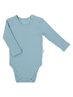 Body dla niemowląt - Chłopięce body na długi rękaw prążek niebieskie Nicol,r.68 - miniaturka - grafika 1