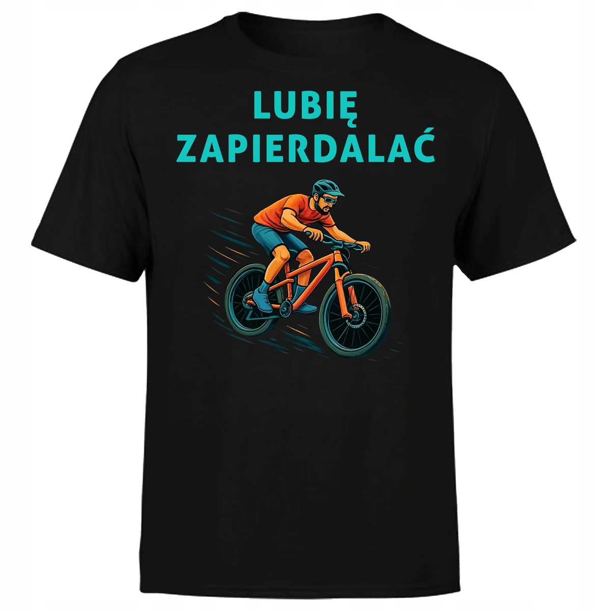 KOSZULKA MĘSKA Z NADRUKIEM NAPIS LUBIĘ ZAPIE*DALAĆ ROWER KOLARZ PREZENT XL