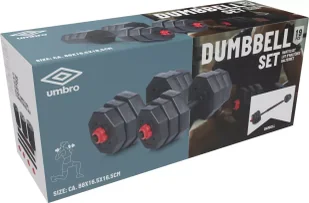 Zestaw hantli regulowanych sztanga UMBRO 20kg 19el - Sztangi - miniaturka - grafika 4