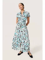 Sukienki - Soaked in Luxury Sukienka w kolorze czarno-turkusowo-kremowym - miniaturka - grafika 1