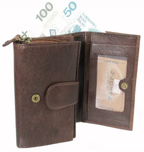 Portfel Damski Skórzany JENNIFER JONES Skóra Licowa Duży Z Suwakiem 5686 - Portfele - miniaturka - grafika 10