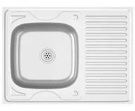 Zlewozmywaki - Elior Srebrny prostokątny zlew kuchenny z ociekaczem W5-M95 - miniaturka - grafika 1
