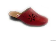 Klapki i japonki damskie - SKÓRZANE czerwone klapki tęgośc H i G 37 - miniaturka - grafika 1