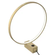 Lampy stojące - Lampka biurkowa AGARO 2004 Shilo LED 9W 3000K obręcz złota - miniaturka - grafika 1