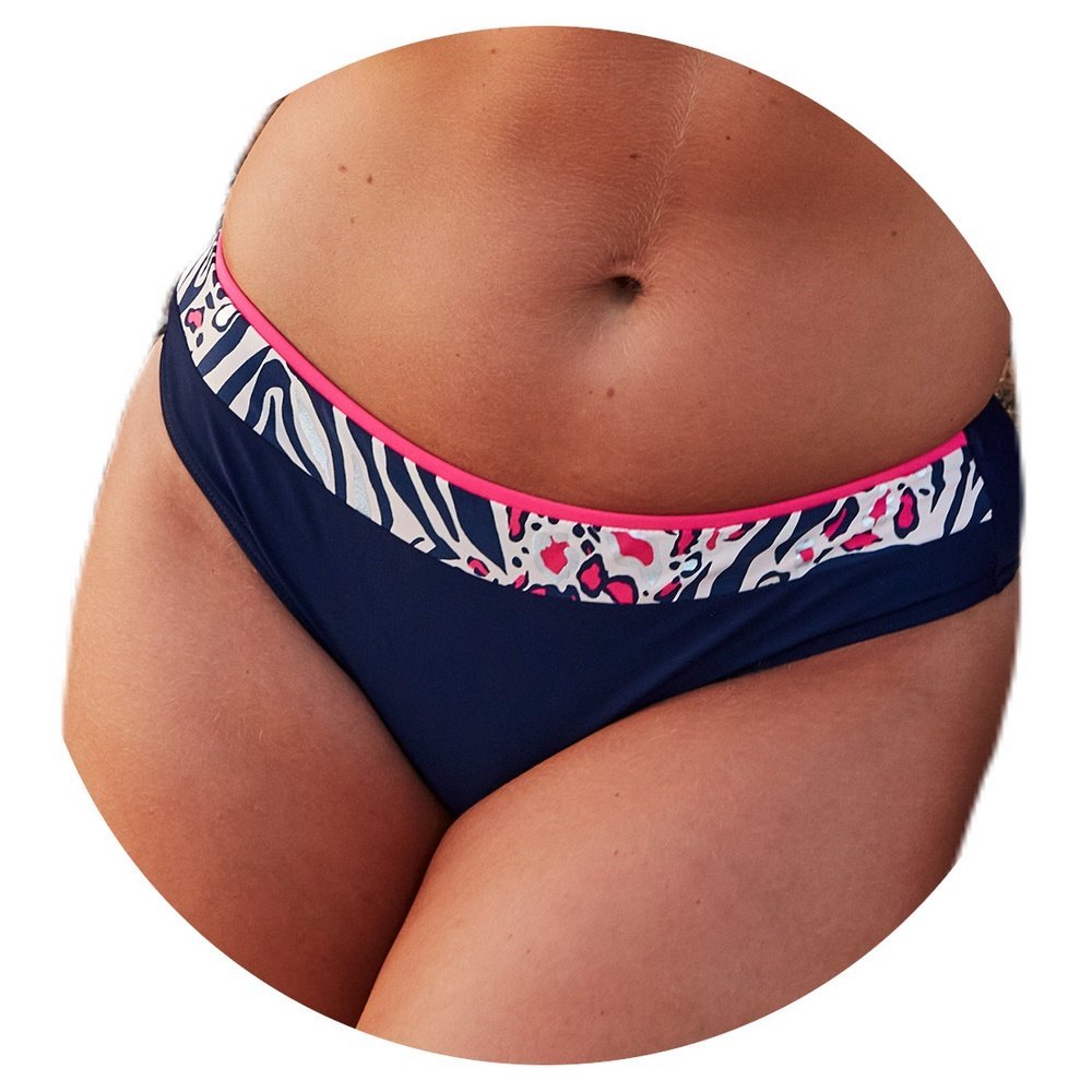 Strój kąpielowy dół figi tanga Nuria 036 panterka zebra granatowy M