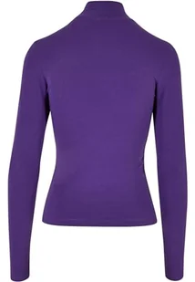 Urban Classics Damski top z długim rękawem z wycięciem i kołnierzem z długim rękawem, z wysokim kołnierzem, rozmiar XS do 5XL, Realviolet, M - Koszulki i topy damskie - miniaturka - grafika 1