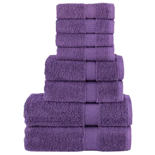 vidaXL 8-cz. zestaw ręczników premium, fioletowy, 600 g/m2, bawełna - Ręczniki - miniaturka - grafika 1