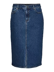VERO MODA Damska spódnica Vmline Blk Denim Skirt Rock, niebieski (medium blue denim), S - Spódnice - miniaturka - grafika 1