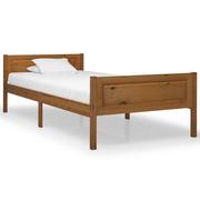 Łóżka - vidaXL Lumarko Rama łóżka z litego drewna sosnowego, miodowy brąz, 90x200 cm 322110 - miniaturka - grafika 1