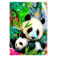 Zabawki kreatywne - Mozaika diamentowa, haft 30x40 Panda Flamingo line - miniaturka - grafika 1