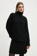 Swetry damskie - G-Star Raw sweter bawełniany kolor czarny lekki z golfem D25753-D496 - miniaturka - grafika 1