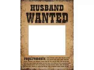 Party Deco Foto rekwizyty Husband Wanted/Wife Wanted - 2 elem. TDZ5 - Wesele i ślub - miniaturka - grafika 1