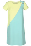 Sukienki - Sukienka FSU667 LIMONKA + TURKUSOWY - Fokus - miniaturka - grafika 1