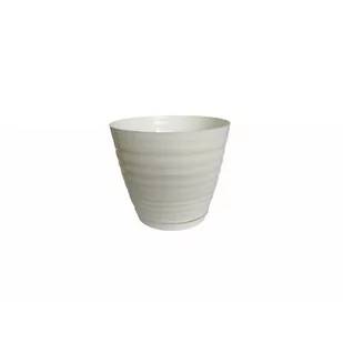 Doniczka Fala z podstawkiem 13 cm biała - Donice - miniaturka - grafika 1