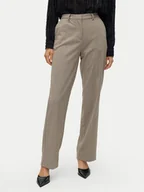 Spodnie damskie - Vero Moda Spodnie materiałowe Kawi 10319665 Beżowy Straight Fit - miniaturka - grafika 1