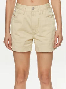 Calvin Klein Jeans Szorty materiałowe J20J223135 Beżowy Mom Fit - Spodnie sportowe damskie - miniaturka - grafika 1