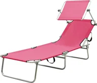 Leżaki ogrodowe - Elior Różowy leżak ogrodowy z zadaszeniem - Lorenzo - miniaturka - grafika 1