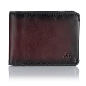 Portfele - Cienki portfel efekt przypalanej skóry Visconti MT-92 RFID - burgund - miniaturka - grafika 1