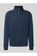 Bluzy męskie - Bluza z kołnierzem zapinanym i wyhaftowanym logo - Superdry - miniaturka - grafika 1