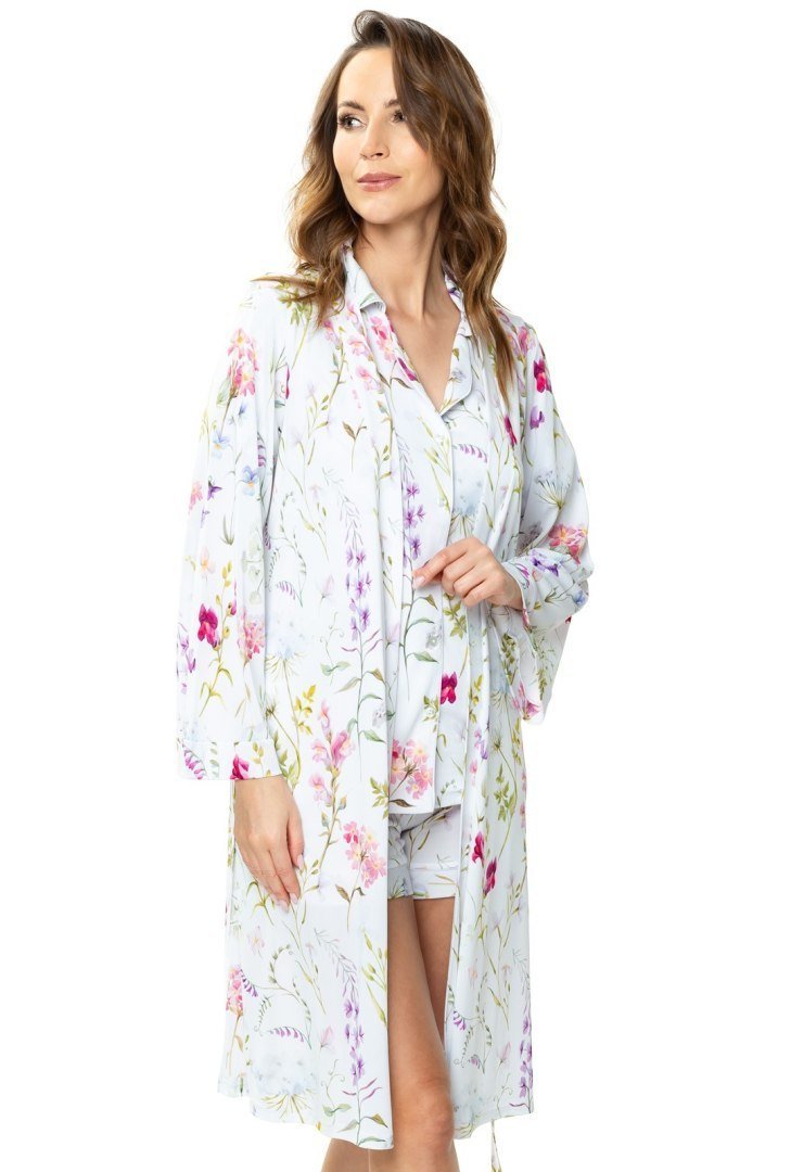 Peniuar w kwiaty Flores : Kolor - Druk w Kwiaty, Rozmiar - 50