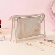 Kosmetyczki, organizery i kuferki - eCarla Zestaw kosmetyczek 2w1 Krem KS102WZ1 - miniaturka - grafika 1