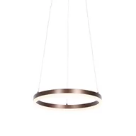Lampy sufitowe - QAZQA Designerska lampa wisząca brąz 40 cm z 3-stopniową regulacją ściemniania LED - Anello - miniaturka - grafika 1
