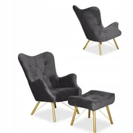 Fotele - Fotel skandynawski Luna z podnóżkiem Family Meble - miniaturka - grafika 1