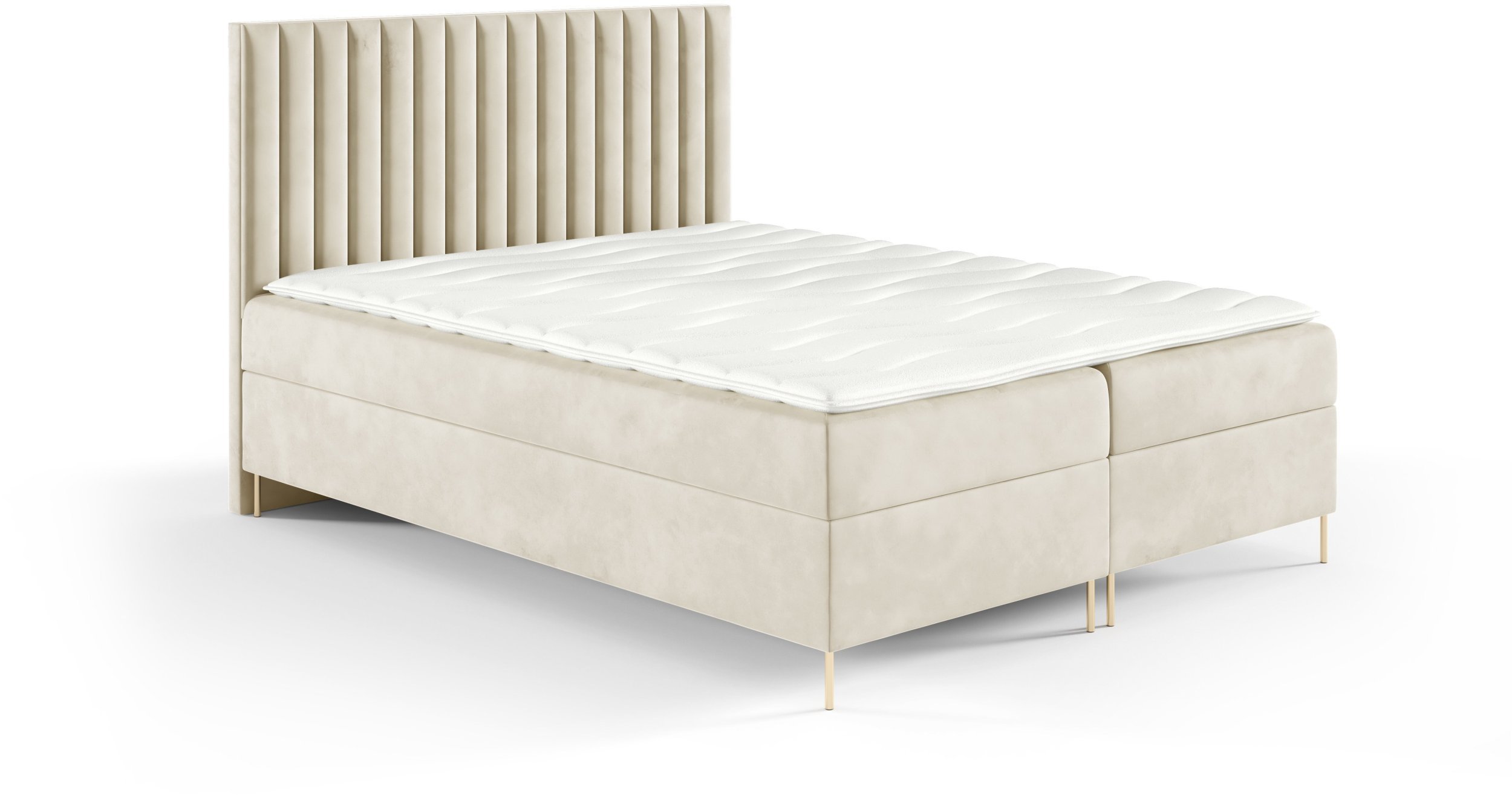 Łóżko kontynentalne Lilly Box 200x200 z nogami riviera 21