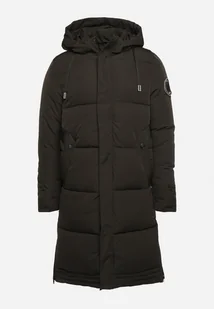 Ciemnozielona Kurtka Pikowana o Dłuższym Kroju z Odpinanym Kapturem Izanaria - Kurtki męskie - miniaturka - grafika 1