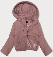 Kurtki damskie - Krótka kurtka damska przejściowa z odpinanym kapturem J Style różowa (16M9088-51) - J STYLE - miniaturka - grafika 1