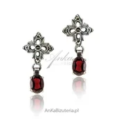 Kolczyki - ankabizuteria.pl Kolczyki srebrne granaty markazyty - miniaturka - grafika 1