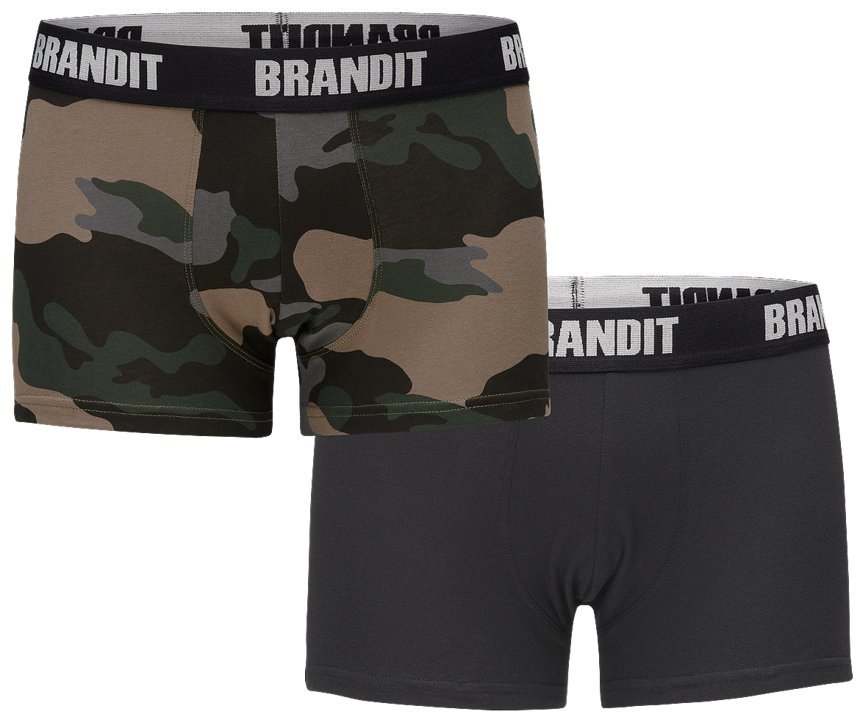 Bokserki Brandit Logo - 2 Pary Darkcamo + Black-3Xl