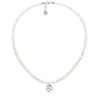 Naszyjniki - Naszyjnik choker z pereł z medalionem stal szlachetna - Manoki - miniaturka - grafika 1