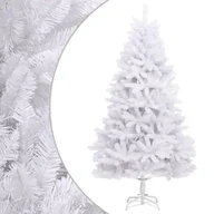 Choinki - vidaXL Sztuczna choinka z zawiasami i stojakiem, biała, 210 cm - miniaturka - grafika 1