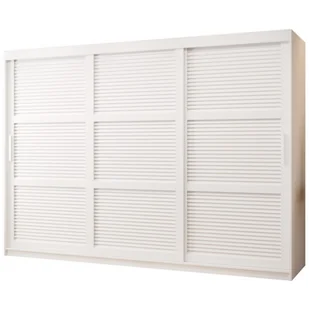 Szafa przesuwna garderoba trzydrzwiowa do pokoju ŻALUZJA 250 czarna biała - Szafy - miniaturka - grafika 1