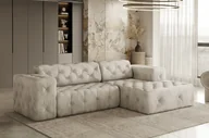 Narożniki - Sofa w kształcie L LUX narożnik, tkanina Whisper, wiele kolorów Kremowy Prawostronny - miniaturka - grafika 1