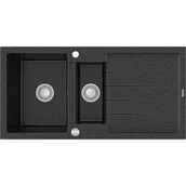 Zlewozmywaki - Mexen Andres zlewozmywak granitowy 1,5-komorowy z ociekaczem 1000 x 500 mm, czarny nakrapiany - 6515101510-76 - miniaturka - grafika 1