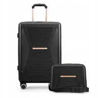 Walizki - PUCCINI Zestaw WALIZEK Podróżnych Średnia+Kuferek Poliwęglan PC Komplet 2w1 - miniaturka - grafika 1