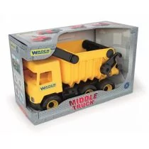 Wader Middle Truck Wywrotka żółta w kartonie - Samochody i pojazdy dla dzieci - miniaturka - grafika 1