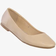 Baleriny - Baleriny Damskie Ekoskóra Buty Klasyczne Płaski Obcas Beżowe Bella Paris Beżowy 36 - miniaturka - grafika 1