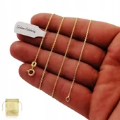 Łańcuszki - ZŁOTY DELIKATNY ŁAŃCUSZEK ANKIER 42cm/1mm SREBRO 925 + ZŁOTO 585 SOLIDNY - miniaturka - grafika 1