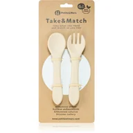 Sztućce dla dzieci - Petite&Mars Take&Match Silicone Cutlery sztućce Desert Sand 6 m+ 2 szt. - miniaturka - grafika 1