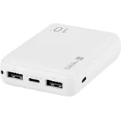 Powerbanki - Natec Power Bank Extreme Media Trevi Compact 10000mAh 2x USB + 1x USB-C Biały - miniaturka - grafika 1