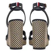 Sandały damskie - Sandały Tommy Hilfiger Im Raffia Sandal FW0FW08224 Granatowy - miniaturka - grafika 1