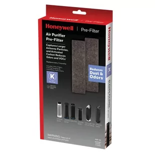 Honeywell Filtr wstępny do zmniejszenia zapachu i gazu, 2 szt., czarny - Filtry do oczyszczaczy powietrza - miniaturka - grafika 1