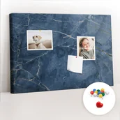 Tablice i flipcharty - Szkolna Tablica korkowa 60x40 cm, Kolorowe Pinezki, wzór Elegancki marmur - miniaturka - grafika 1