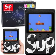 Konsole i gry retro - LeanToys Elektroniczna Gra Konsola Retro Sup 400 Gier LCD 8 Bit Czarna EDUKAMP - miniaturka - grafika 1